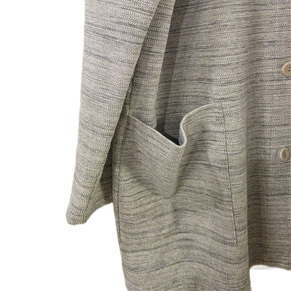 Eileen Fisher Gray Long Chevron Knit Organic Cotton Jacket-sz Large - Picture 5 of 5